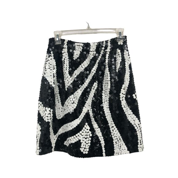 Vintage Cedars Skirt Womens M New with Defects Sequined Black Cream - Picture 2 of 16
